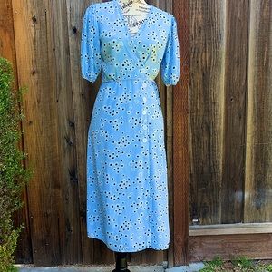 ❌SOLD❌ Anthropologies blue sky color dress with daisies flowers